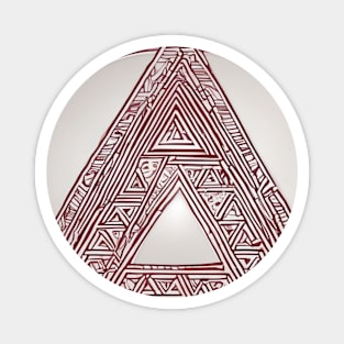 Mystical Geometric Triangle with Intricate Greek Key Pattern No. 917 Magnet